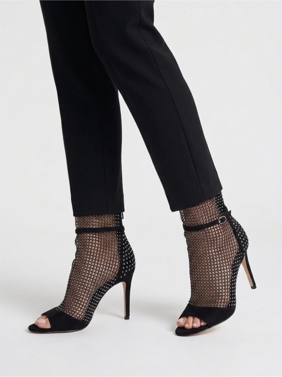 Nine West Shoes - Nine West Black Mesh Peep-Toe Ankle Booties